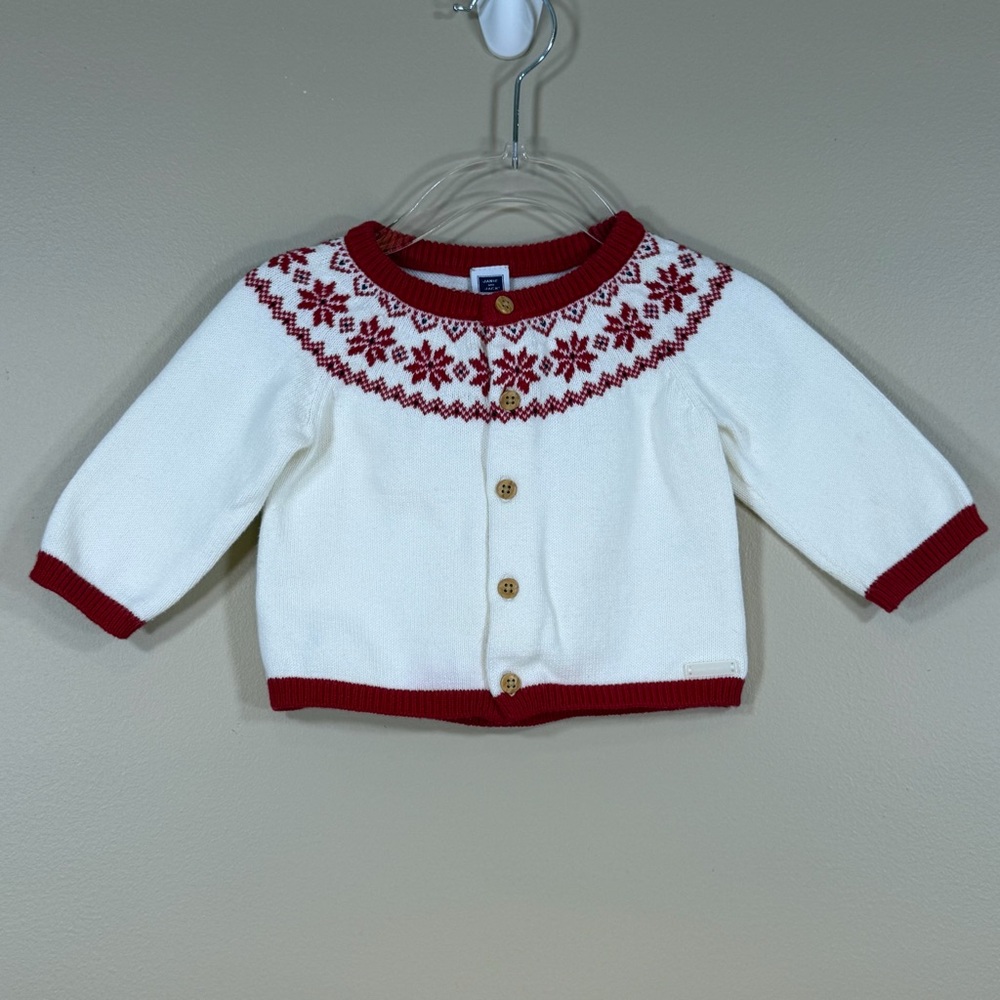 Janie and Jack Red and White Kids Sweater